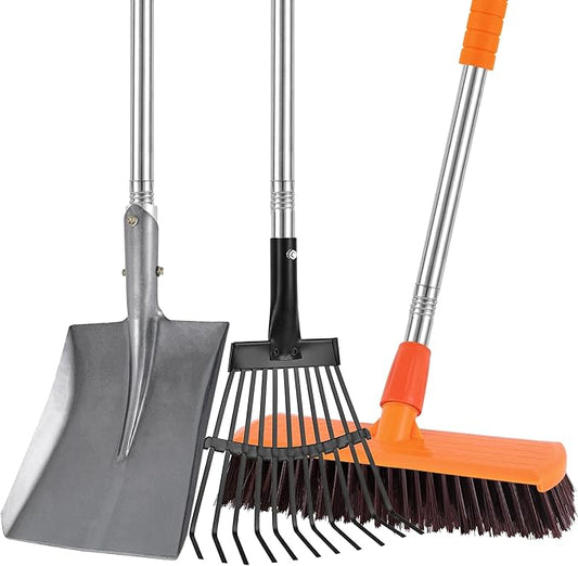 Chicken Poop Scooper Shovel Rake Scrub Brush for Chicken Coop Supplies Accessories for Cleaning