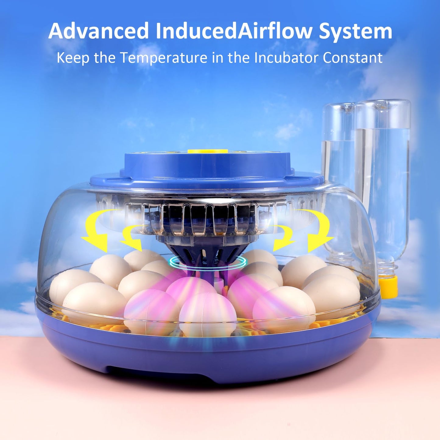 Incubators for Hatching Eggs, 18 Egg Incubator with Automatic Egg Turning and Humidity Control, 360° View Incubadora De Huevos De Gallina, Candler, Incubator for Chicken Eggs, Ducks, Goose, Quail