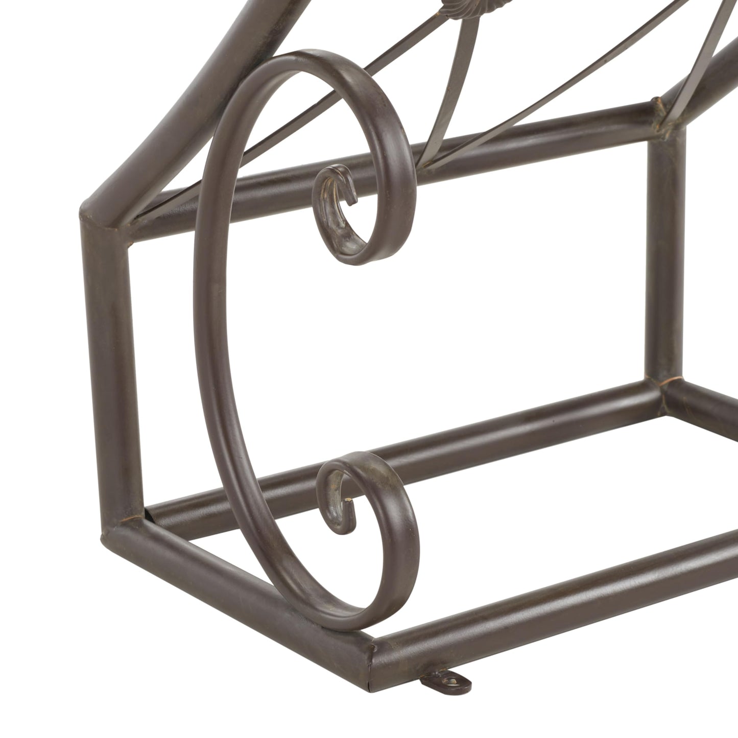 SAFAVIEH Outdoor Collection Mizell Rustic Brown Lattice Wrought Iron Moon Gateway Arbor
