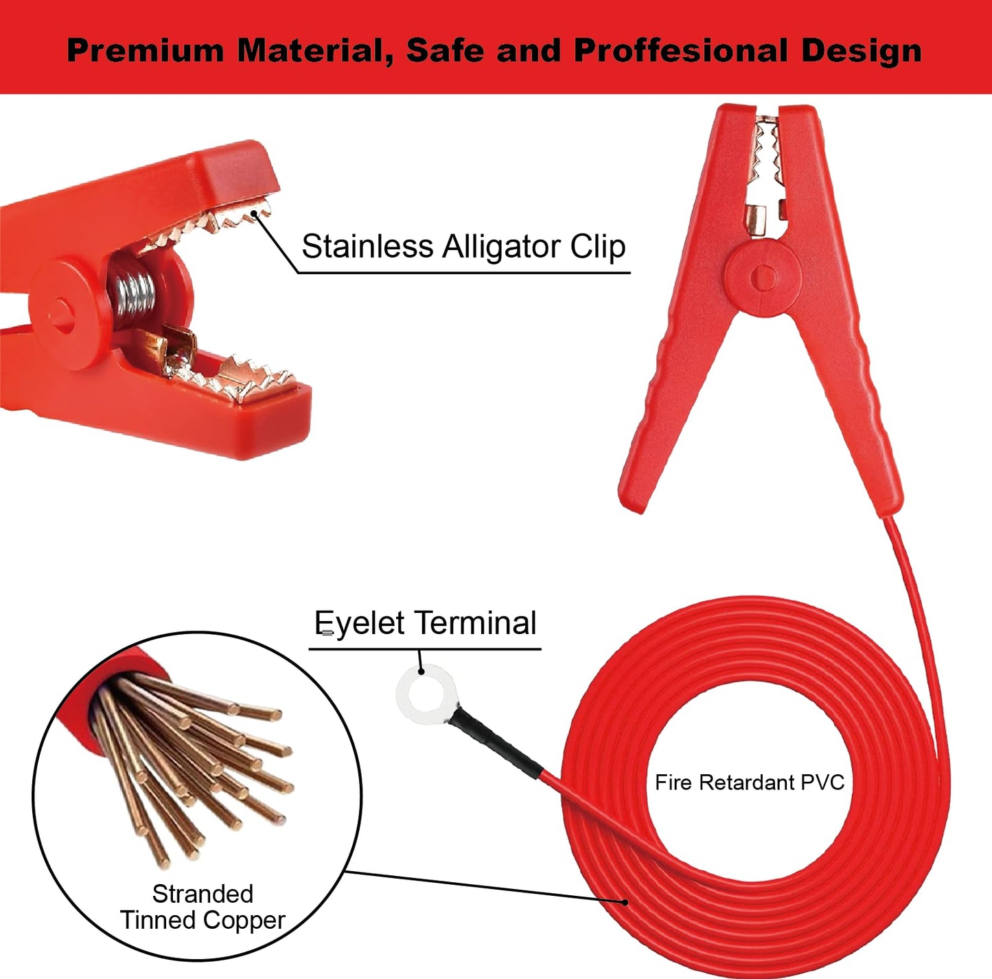 Atotalof Portable Ground Rod for Electric Fence, Includes Jumper Wires with Clips, Works with Solar Fence Charger, Energizer, Ideal for Farms, Yards & Garden Fencing