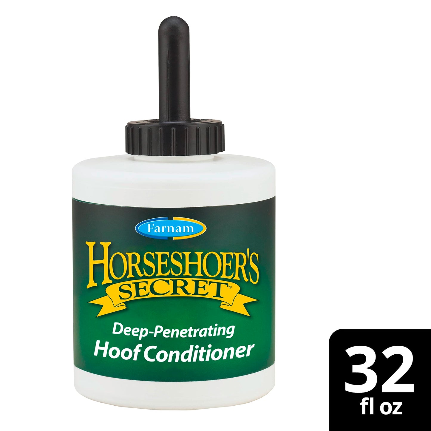 Farnam Horseshoer's Secret Deep-Penetrating Hoof Oil for Horses, Conditions Dry Hooves and Prevents Cracks, Splits and Contracted Heels, Contains Avocado Oil, 32 Oz.