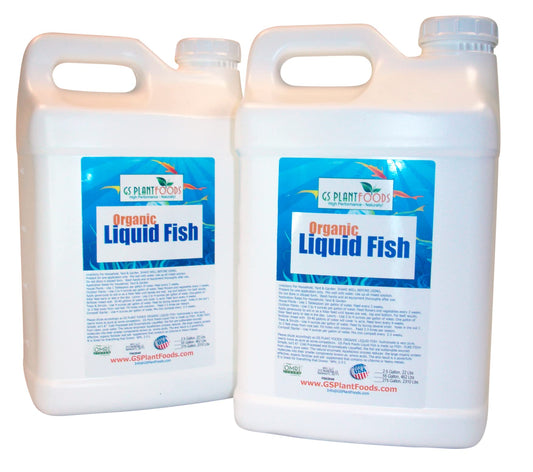 GS Plant Foods Organic Liquid Fish Fertilizer - Natures Growth Boost, OMRI-Certified, Hydrolyzed, Fish-Based, Organic Gardening Solution, 5 Gallons