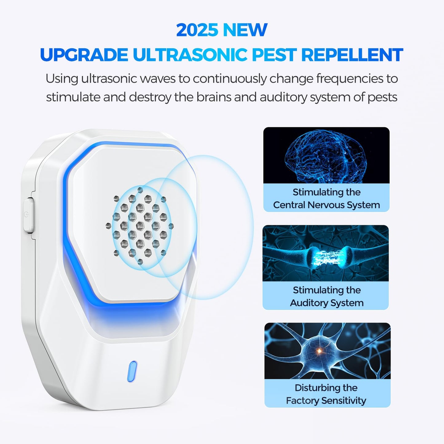 Upgraded 6 Packs Ultrasonic Pest Control Repeller, Electronic Spider Repellent Indoor for Insect Roaches Rodent Ant Bug Mosquito Rat Mouse Repellent Plug in for House Home Kitchen Garage