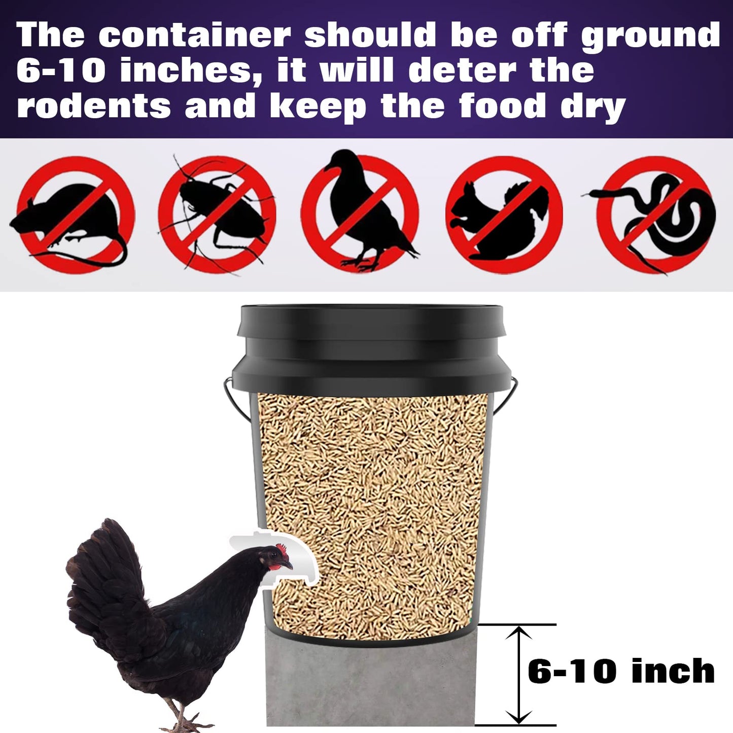 DIY No Waste Chicken Feeder Kit,8 Ports with Covers,Automatic Poultry Feeder for Barrel Bucket Bin Tub,Feeding Chicken Ducks,BPA Free