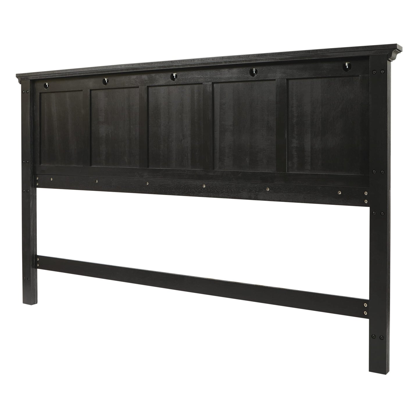 Office Star Products OSP Home Furnishings Farmhouse Basics King Headboard Only, Rustic Black Finish