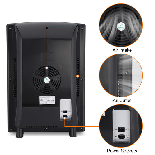 25L Reptile Incubator for Hatching Eggs - Portable Scientific Laboratory Incubator, Temperature Controlled 10°C-60°C for Small Reptiles, Cooling and Heating Digital Incubator, 12V/110V Black