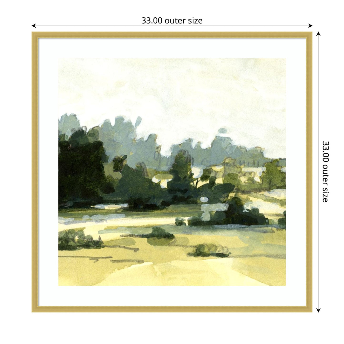 Amanti Art Framed Wall Art Print 33x33 Bright Marshland I by Emma Caroline, Landscapes Wall Art, Rustic Farmhouse Decor, Large Poster Painting Artwork for Living Room, Bedroom, Bathroom, Kitchen