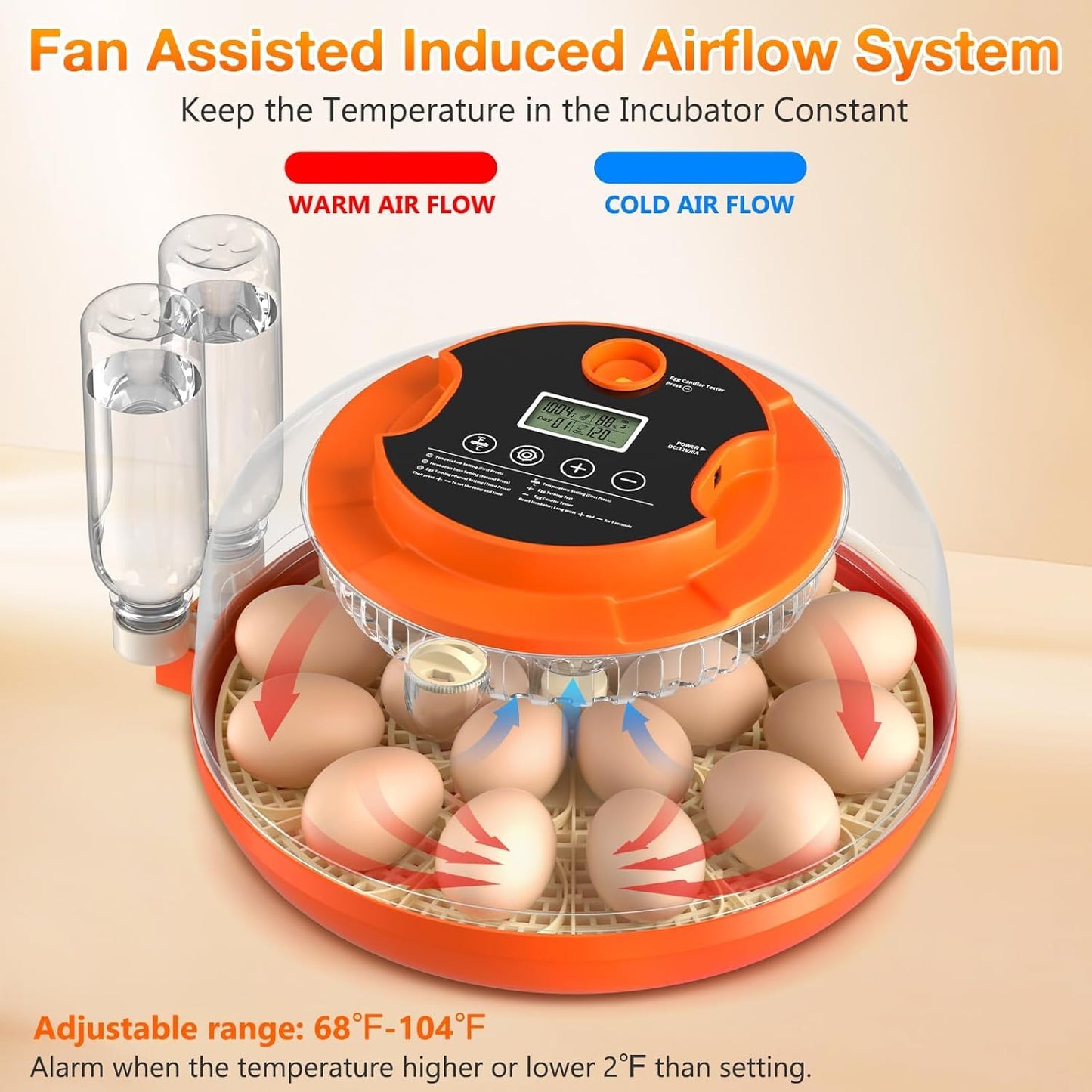 Egg Incubator with Automatic Egg Turning and Humidity Control, 18 Eggs Incubators for Hatching Eggs Chicken Quail Ducks Goose Parrot for Home Lab Farm Classroom