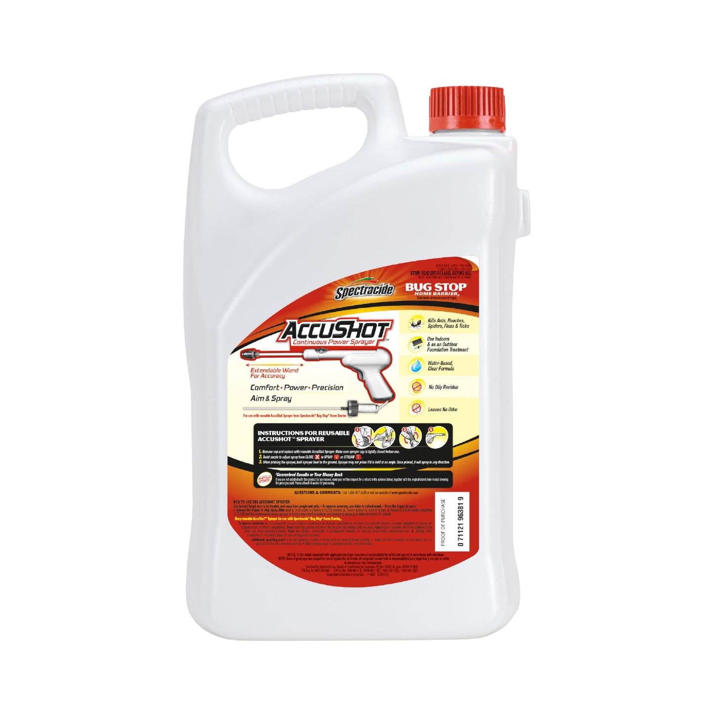 Spectracide Bug Stop Home Barrier Spray, Kills Ants, Roaches and Spiders On Contact, Indoor and Outdoor Insect Control, 1.33 Gallon