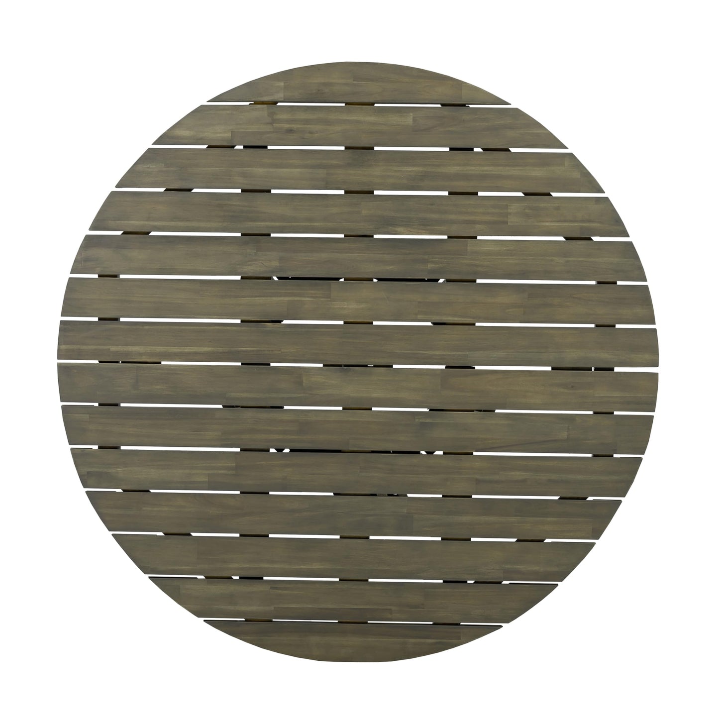 Christopher Knight Home Briar Farmhouse Acacia Wood Round Dining Table, Patio Dining Room Table with Unique Wooden Base for Backyard/Garden, Slatted Design Outdoor Dining Table, Light Teak