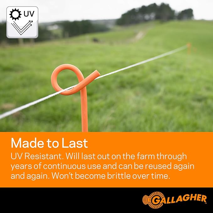 Gallagher S12 Solar Energizer and 1312' Poly Wire Electric Fence Kit for Livestock, Gardens, Orchards, Pets, and More