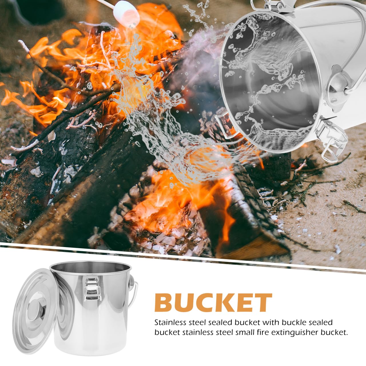Stainless Steel Airtight Canisters Container: 112 fl oz Airtight Clamp Lid Kitchen Food Storage Bucket for Rice Flour Grain Coffee Bean Flour Oil Sugar Milk