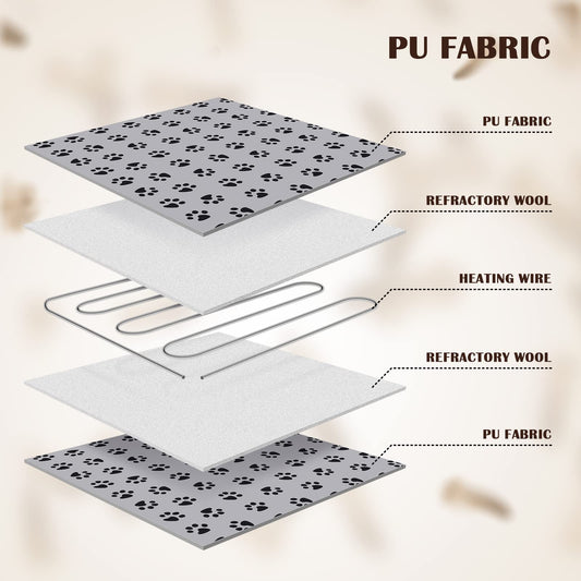 Chicken Heating Pad Chicken Coop Heater 110V Power 20W Electric Heating Mat Heated Bed Adjustable Pad Blankets Warming Bed Mats with Chew Resistant Cord for Pet Supplies