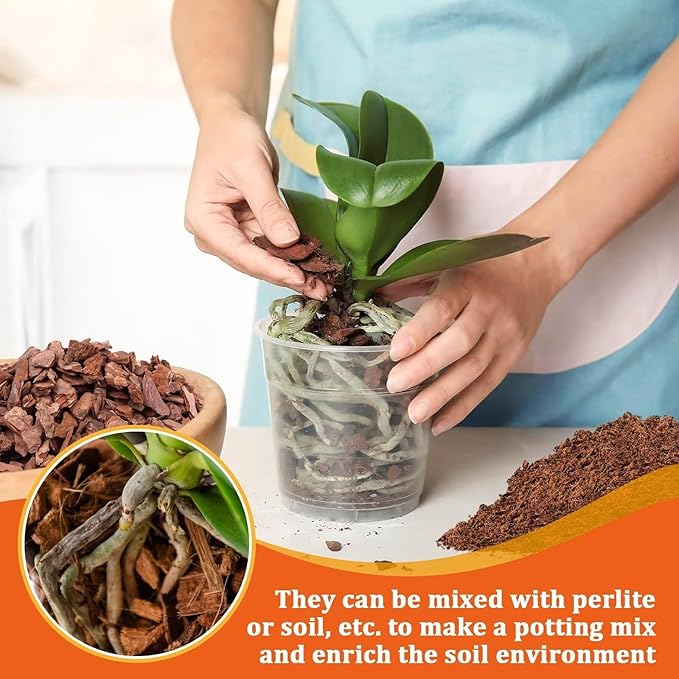 Legigo 12 Quarts Organic Orchid Potting Bark- All Natural Orchid Bark Potting Mix Pine Bark Wood Chips for Plants, Orchid Root Development, Houseplant Garden Mulch, Potting Soil Mix