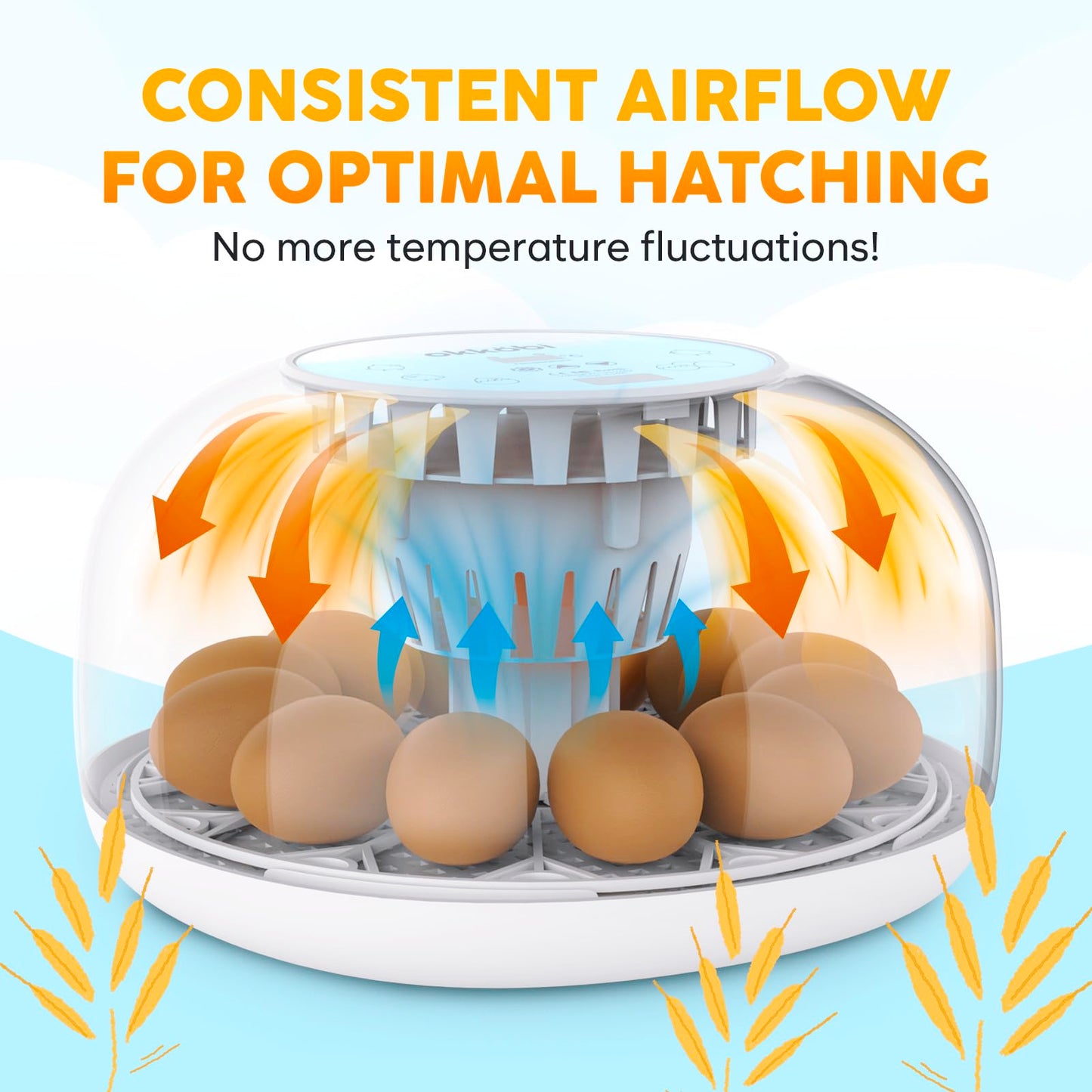 Okkobi M12 | Egg Incubator with Automatic Egg Turning and Humidity Control - 12/24 Eggs, 360° View, Easy to Use and Clean - Egg Incubators for Hatching Eggs - Incubadora de Huevos de Gallina