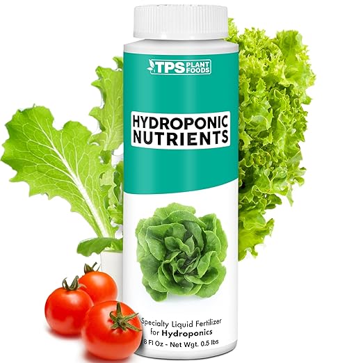 Hydroponic Nutrients for Edible Plants, One Part Complete Liquid Plant Food for Hydroponic Systems, 8 oz (250mL)