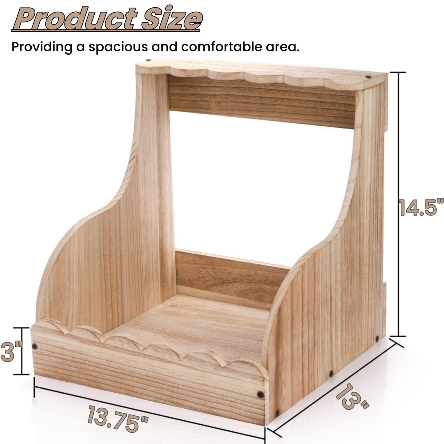 Tlence Single Compartment Hens Nesting Box, 14.5 x 13.75 x 13 Inch Wood Chicken Laying Eggs Boxes, Large Heavy Duty Chicken Coop Nest Box Accessories for Duck Birds Poultry, Easy Assembly