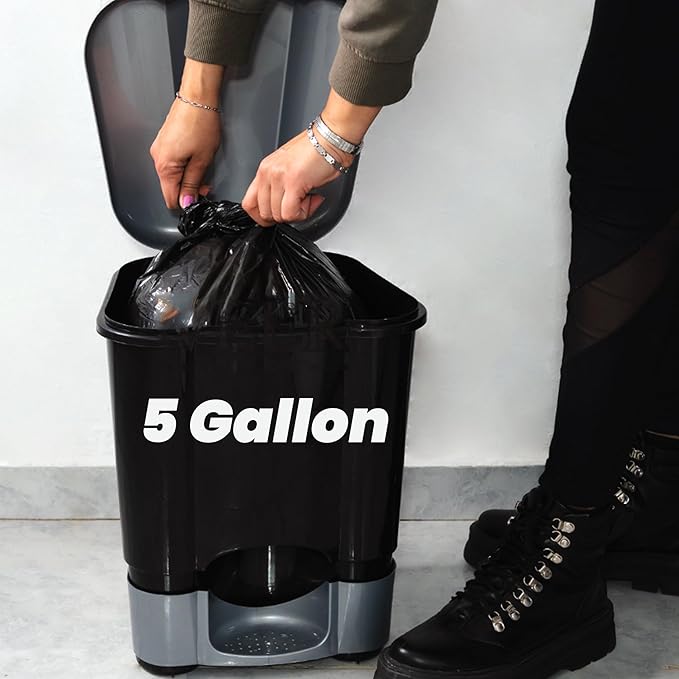 5 Gallon Trash Bags Compostable Portable Toilet Bags Compost Garbage Bag Extra Thick 0.86 Mil for Camping Travel Kitchen Bathroom BPI Certified 30 Counts, Black