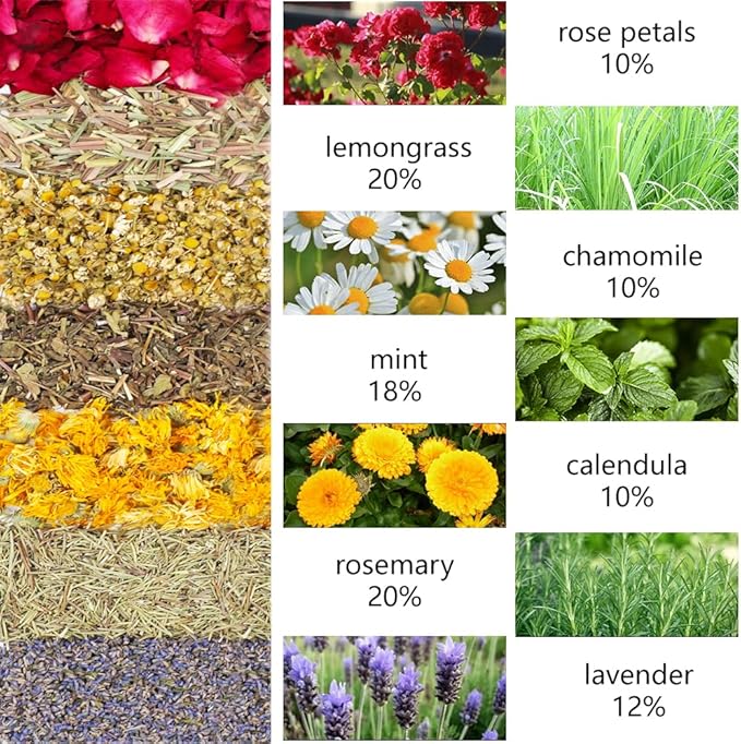 42 oz Chicken Nesting Herbs Flowers Vacuum-Packed,2.6 lb Premixed 7 Dried Herbs Natural Nesting Box Herbs for Freshening Coop Chicken Dust Bath Increase Egg Production