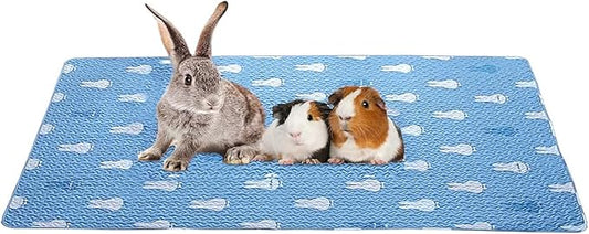 kathson Rabbit Cage Liners Washable Super Absorbent Sleep Pad Bed for Guinea Pig Small Animals Reusable Fleece Bedding Anti-Slip Mats for Bunny Hedgehog Kitten Chinchilla (27.5 x 70inch)