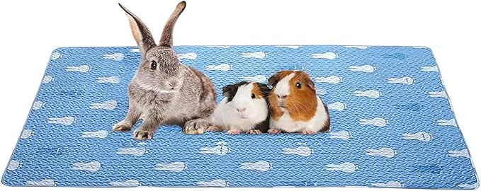 kathson Rabbit Cage Liners Washable Super Absorbent Sleep Pad Bed for Guinea Pig Small Animals Reusable Fleece Bedding Anti-Slip Mats for Bunny Hedgehog Kitten Chinchilla (27.5 x 59inch)