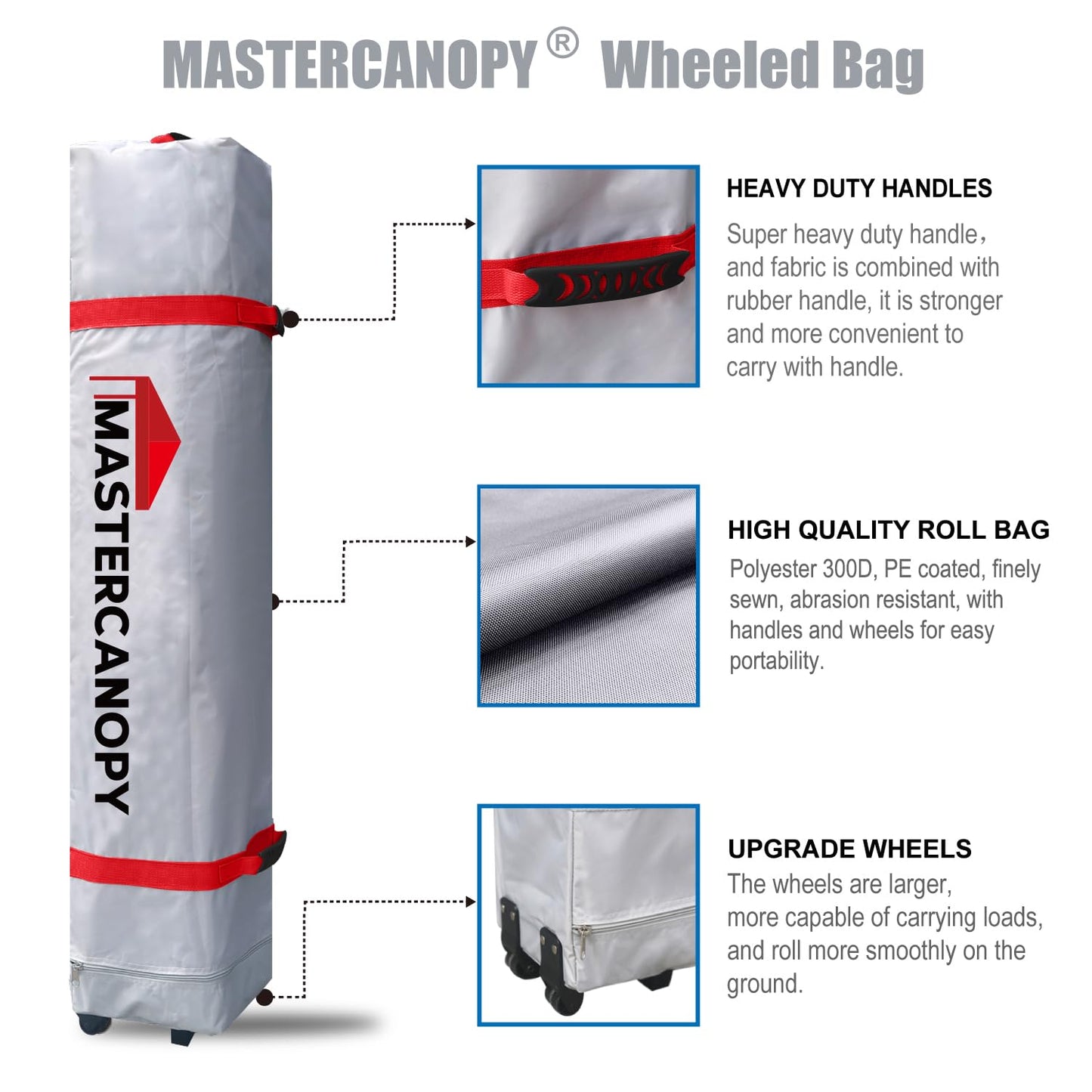 MASTERCANOPY Durable Pop-up Canopy Tent with Roller Bag (10x10, Black)