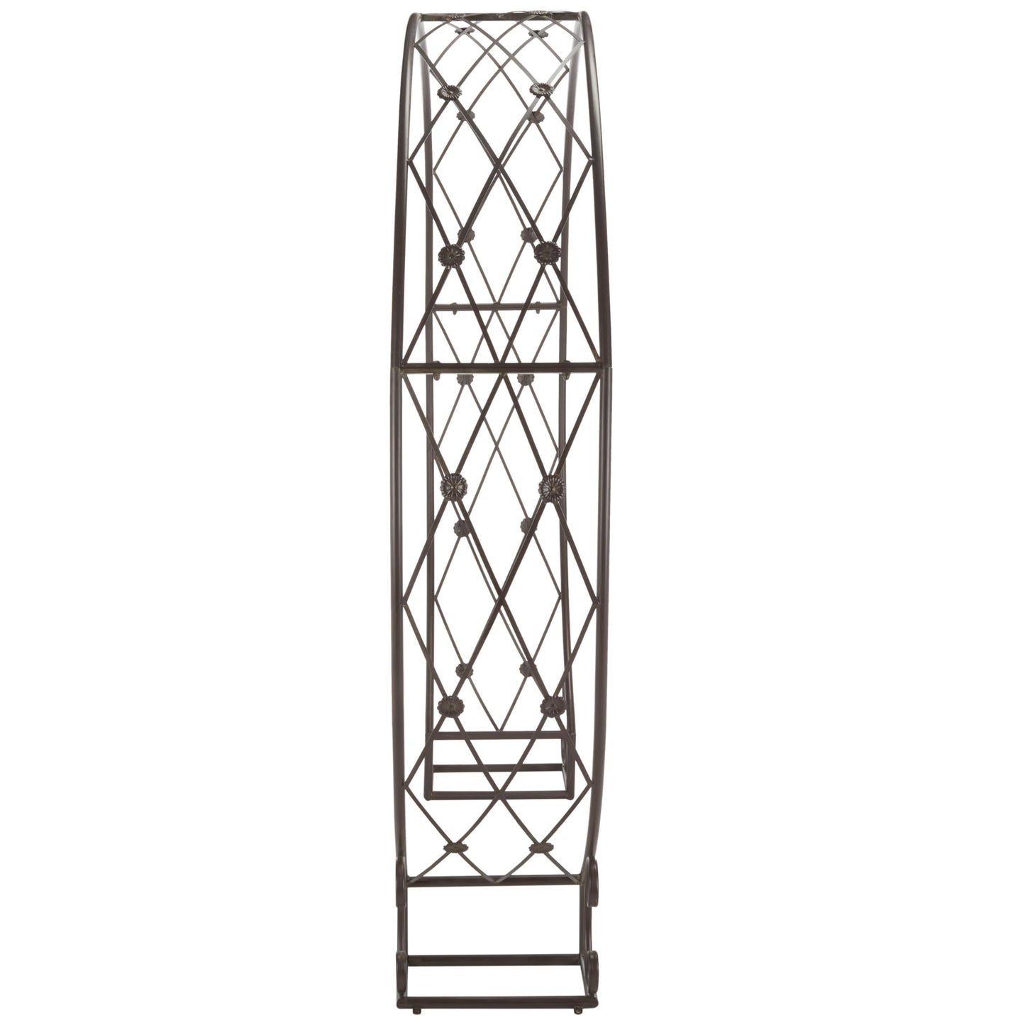 SAFAVIEH Outdoor Collection Mizell Rustic Brown Lattice Wrought Iron Moon Gateway Arbor