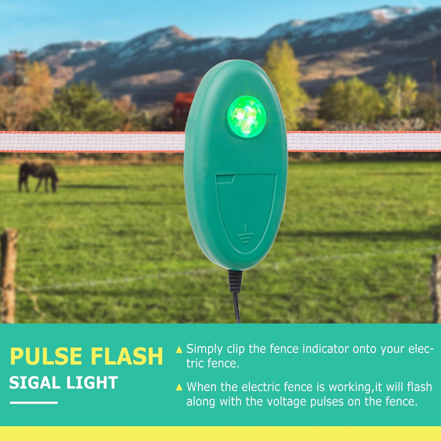5 Pack Detects Electric Fence Energizer Pulse Flash Signal LED Light | Tester Indicator for pulsed energizers | Alert Device That Clips to Wire or Tape Fences