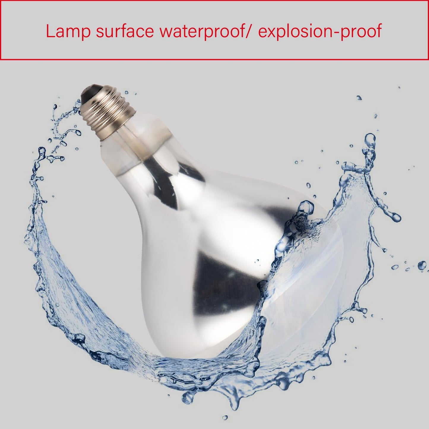 FSCHLELUX Incandescent R40 Reflector Infrared Lamp, Explosion Proof Clear Glass, with Teflon Coating, E26 Base, Heat Lamp Bulb 375W Special for Food Service Industry, 2 Pack (R40INCT)