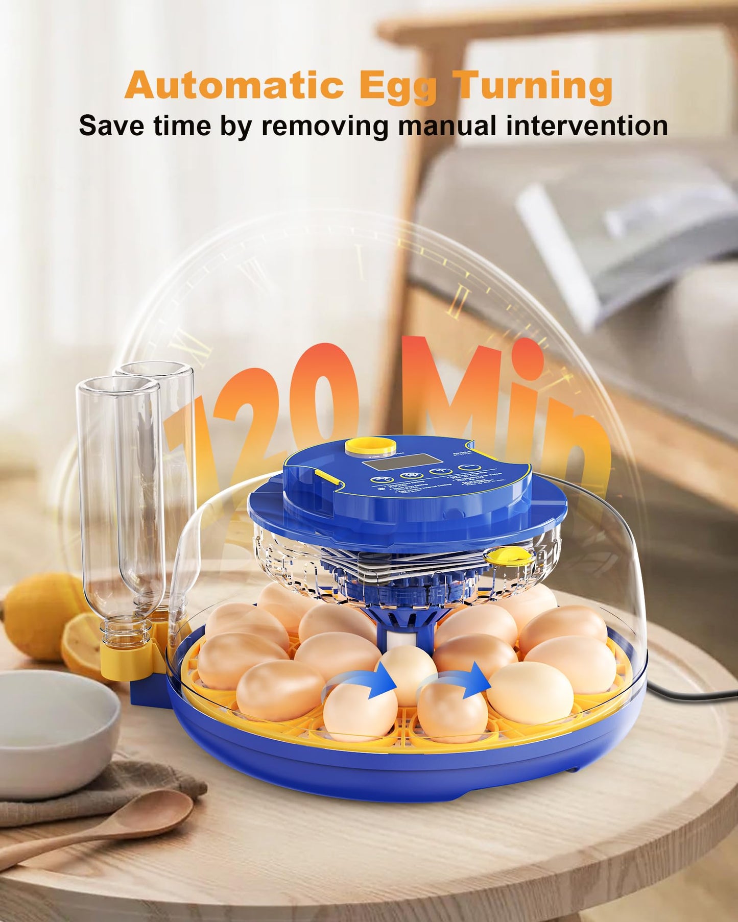 18 Chicken Egg Incubators for Hatching Eggs: Egg Incubator with Automatic Egg Turning and Humidity Control - Egg Candler - Temperature & Humidity Display - Used to Hatch Quail, Chicken, Duck and Goose