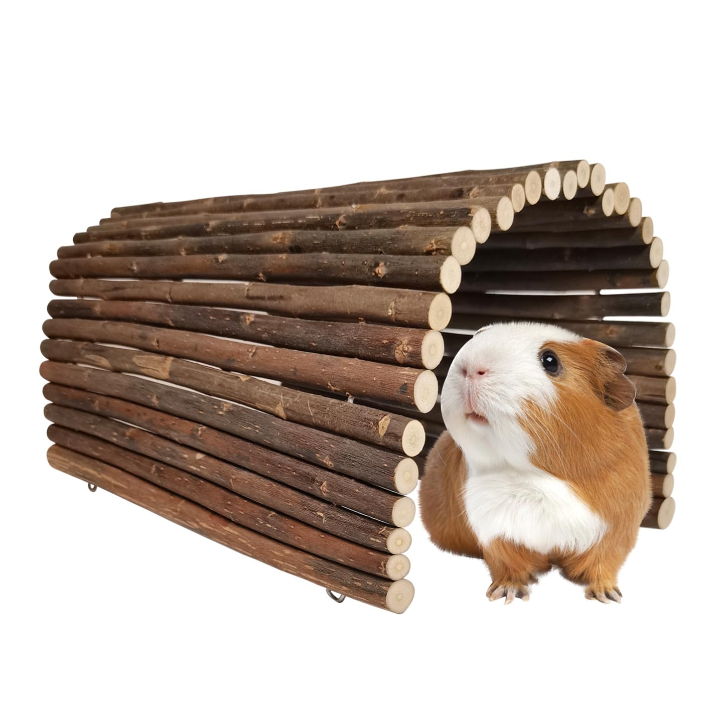 AGGQQA Guinea Pig Hideout Rabbit Hide Rat Cage Accessories Extra Large Wooden Tunnel Hut Hideaway for Pig Hideout Tortoise Hedgehog Ferret and Chinchilla