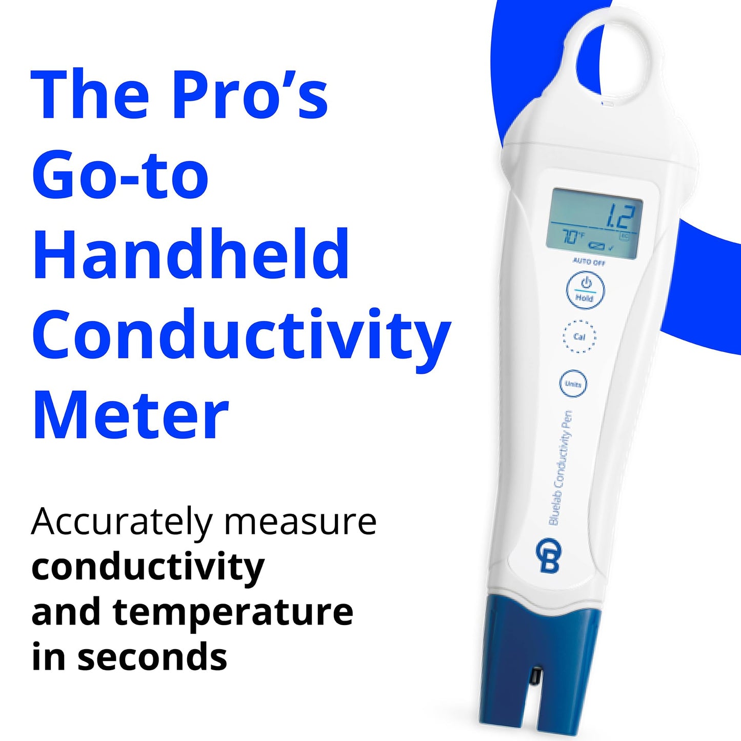 Bluelab PENCON Conductivity Pen and Digital TDS Meter, Water Tester for Temperature and Nutrient (CF, EC, PPM 500, PPM 700), TDS Testing Kit for Hydroponic System and Indoor Plant Grow
