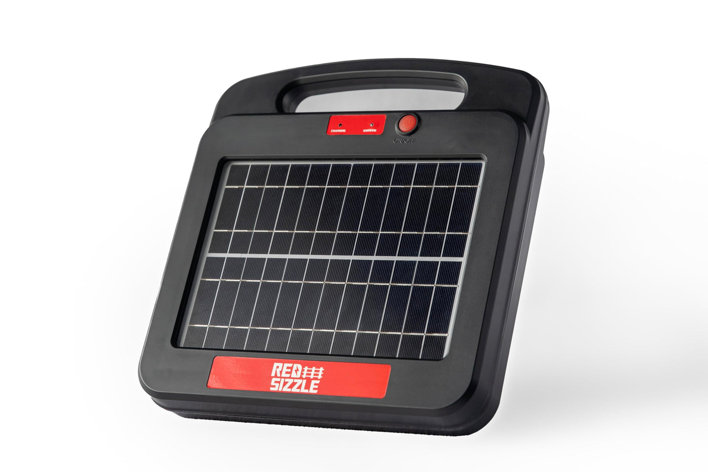 Solar Electric Fence Charger for Day and Night Power | Red Sizzle 1S | 0.25 Joule | Portable Solar Energizer for Livestock, Keep Out Predators