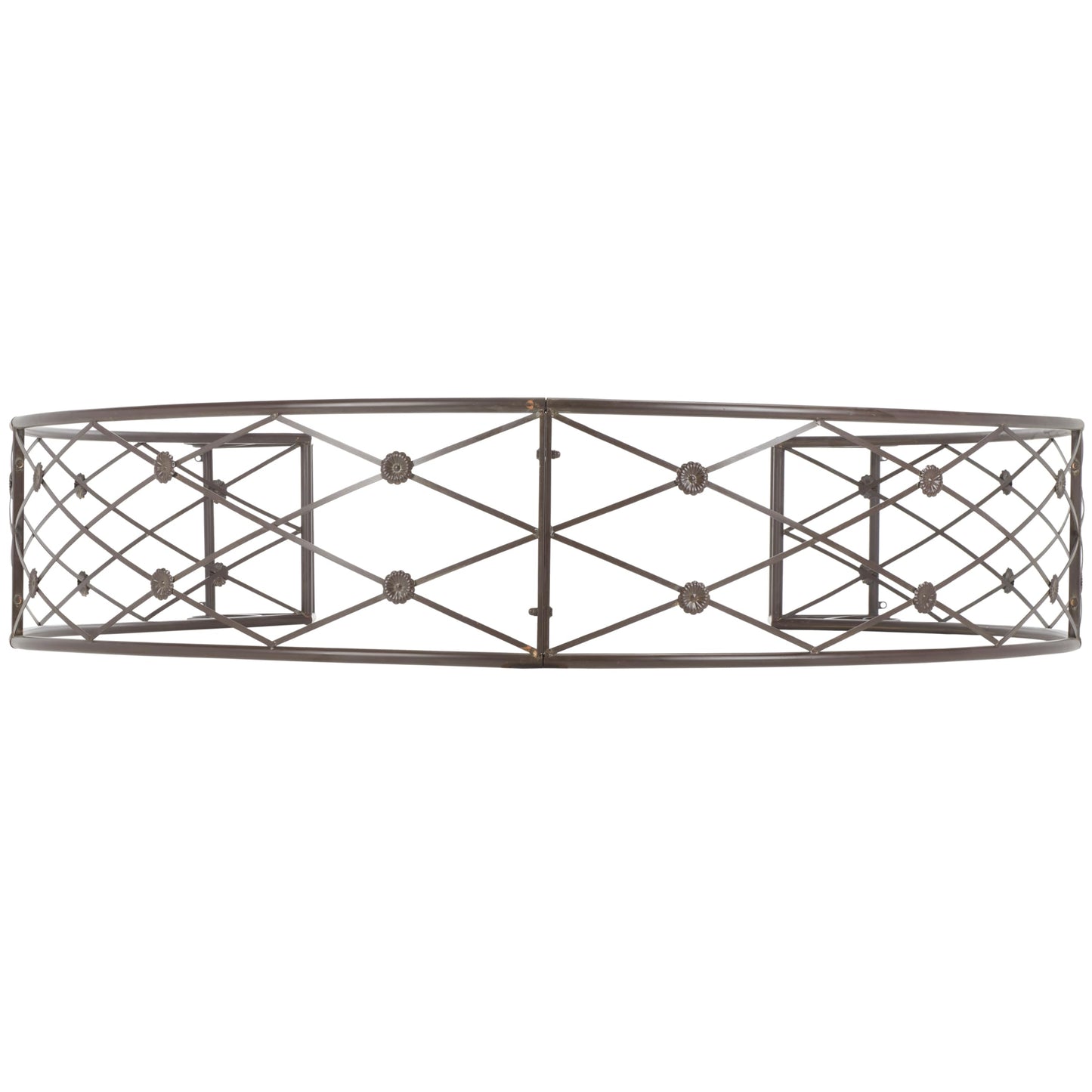 SAFAVIEH Outdoor Collection Mizell Rustic Brown Lattice Wrought Iron Moon Gateway Arbor