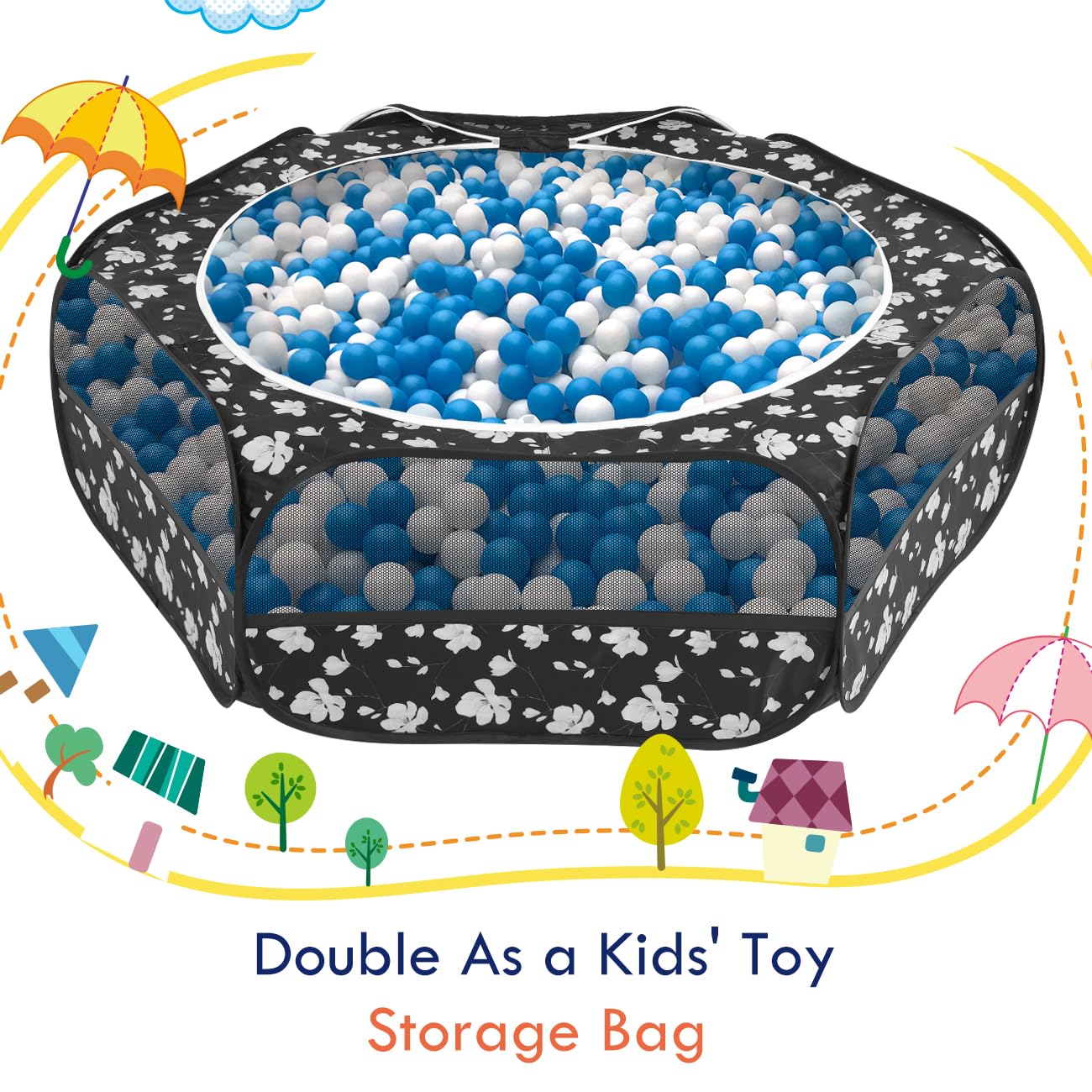 Pawaboo Small Animals Playpen, Waterproof Small Pet Cage Tent with Zippered Cover, Portable Outdoor Yard Fence with 3 Metal Rod for Chick/Kitten/Puppy/Guinea Pig/Rabbits/Hamster/Chinchillas, Magnolia