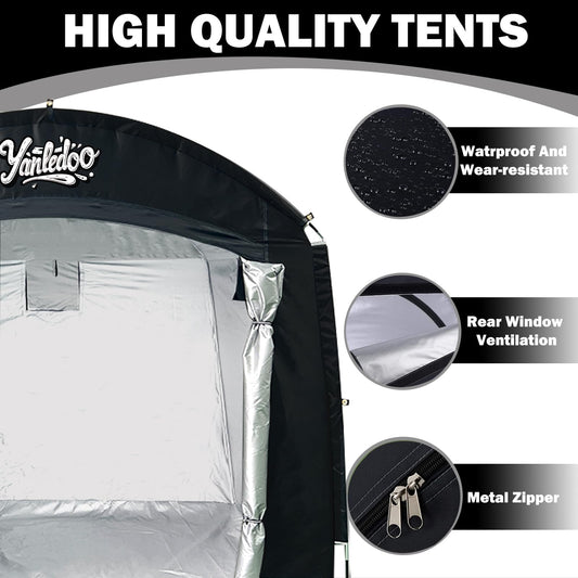 Yanledoo Bike Storage Tent, Outdoor Shed with Thick Waterproof Fabric, 30% More Top Space, Fits 2/3/4/5 Bikes or Tricycles, Easy Setup, Portable Cover for Garden Tools & Motorcycles
