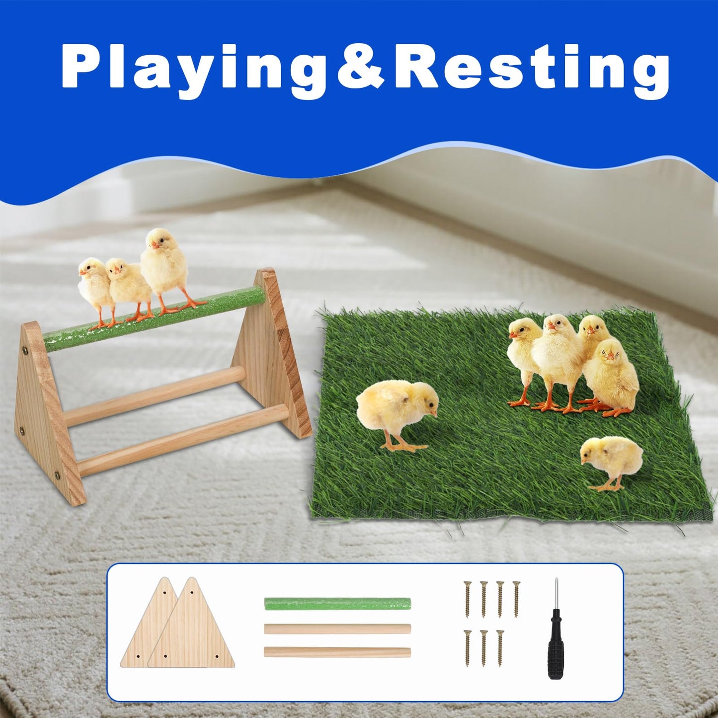 HORTUSGO 2025 Upgrade 6-in-1 Chicken Brooder Box for up to 24 Chicks/Ducks/Quails, Brooder Box for Chicks Includes Foldable Pop-up Pet Tent, Perch, 2 Chick Feeders, Chick Waterer, and Nesting Pad