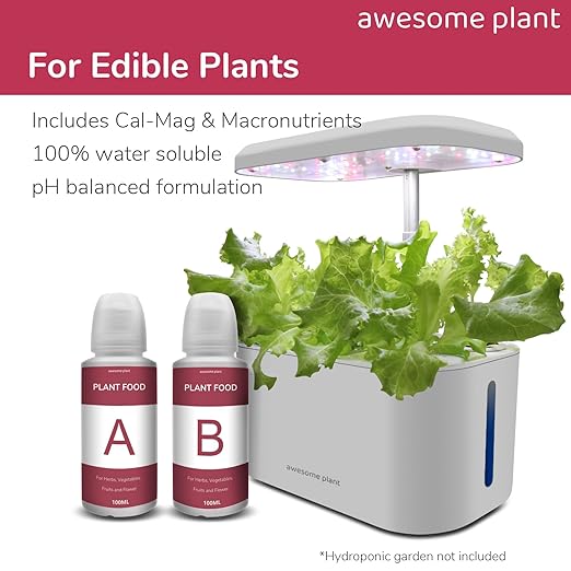 600ml Hydroponic Plant Food (6 Pack), Hydroponic Nutrients Fertilizer Supplies for Hydroponics Growing System, Compatible with AeroGarden and All Gardens, for Herbs Vegetables Flowers
