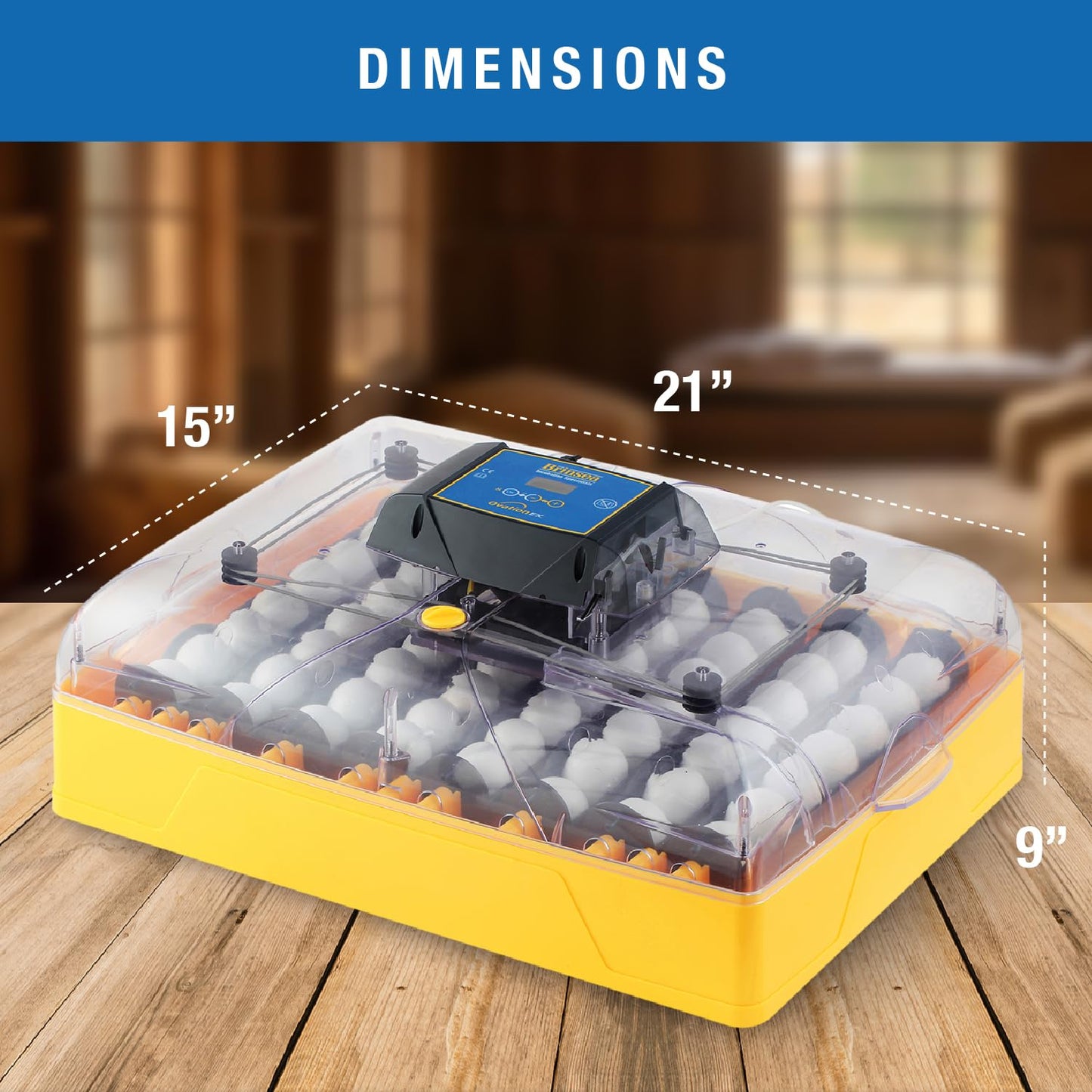 Brinsea Ovation 56 EX Egg Incubator With Automatic Humidity Control and Egg Turning for Hatching 56 Chicken, Duck, Other Bird Eggs, Precision Digital Controls, Temperature Alarms
