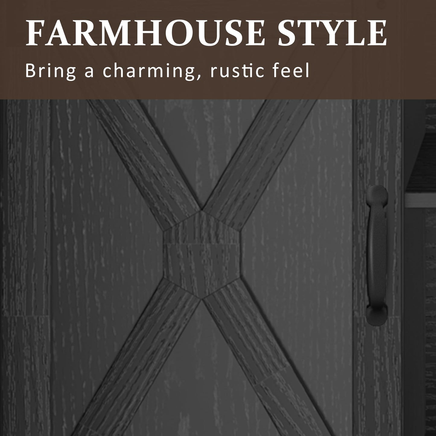 FansaFurn Farmhouse TV Stand for 65+ Inch TV, 34'' Tall Entertainment Center with Sliding Barn Doors, Rustic Wood Media Console Storage Cabinet Television Stand for Living Room, Bedroom (Black)