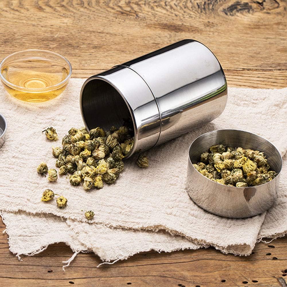 Joyzan Stainless Steel Tea Canister, Airtight Tea Tin Storage Container Loose Coffee Beans Bags Jar Sugar Kitchen Counter Pantry Seasoning Candy Herbs Spices Flour Rice Pasta Food Powder Grains 400ML