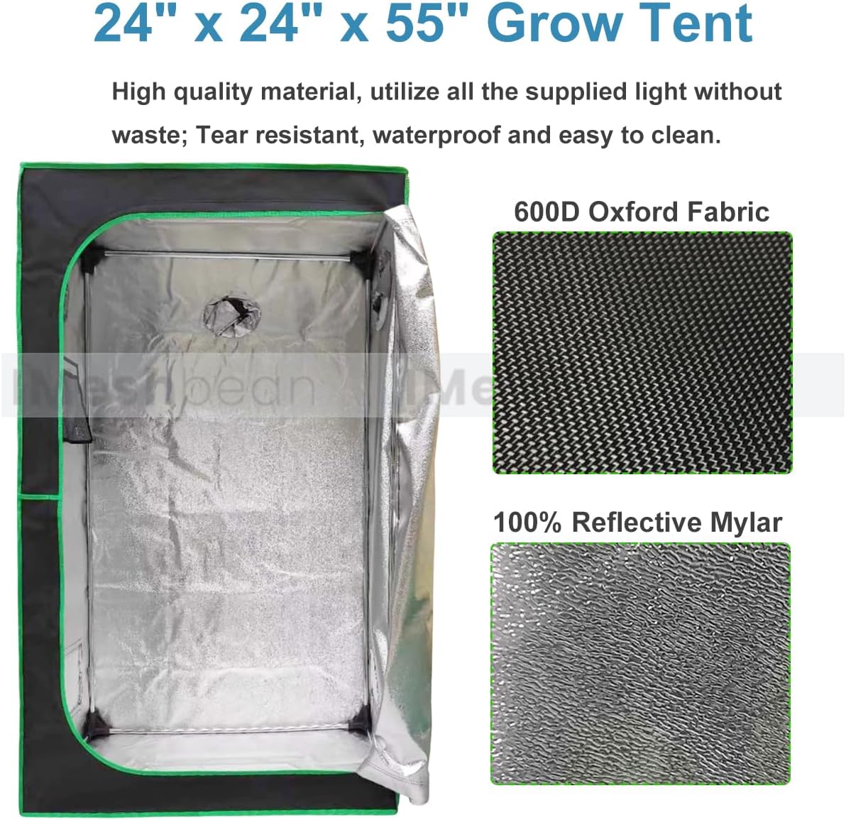 24"x24"x55" Grow Tent Kit, Indoor Grow Tent Complete System High Reflective Mylar Growing Tent +Full Spectrum LED Grow Light Combo,Hydroponics Indoor Plant Growing Tent + Carbon Filter