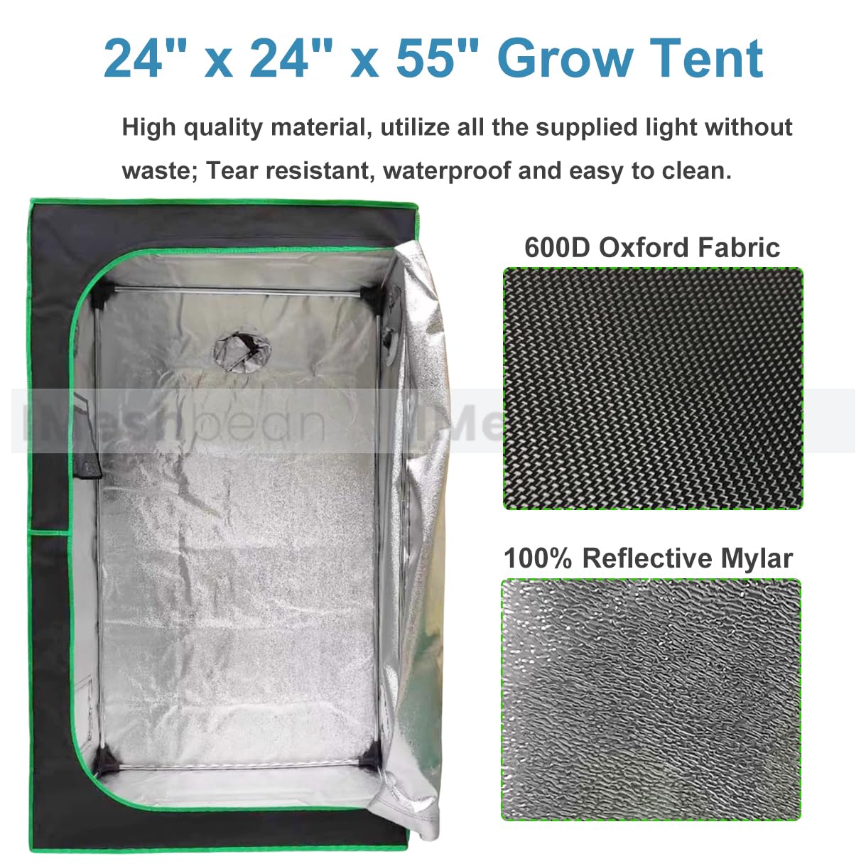 24"x24"x55" Grow Tent Kit, Indoor Grow Tent Complete System High Reflective Mylar Growing Tent +Full Spectrum LED Grow Light Combo,Hydroponics Indoor Plant Growing Tent + Carbon Filter