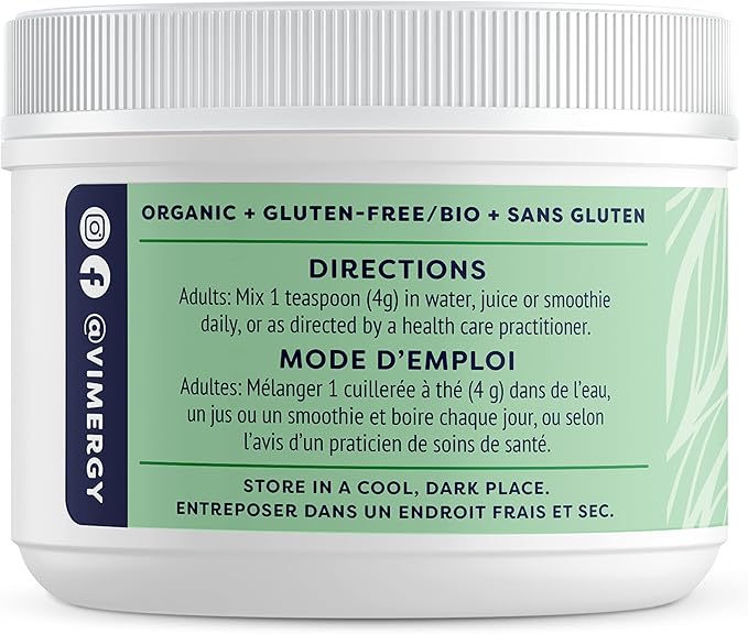 Vimergy Barley Grass Juice Powder Dietary Supplement - 0.8g per Serving (150 Servings) – Clean Superfood Formula – Promotes Cardiovascular Health* – Organic, Vegan & Gluten-Free – Travel Size 120g