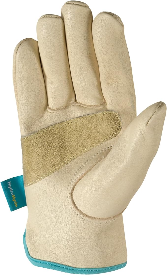 Wells Lamont Women's Water-Resistant Leather Work Gloves | Puncture Resistant, Reinforced, HydraHyde | Medium (1167M)