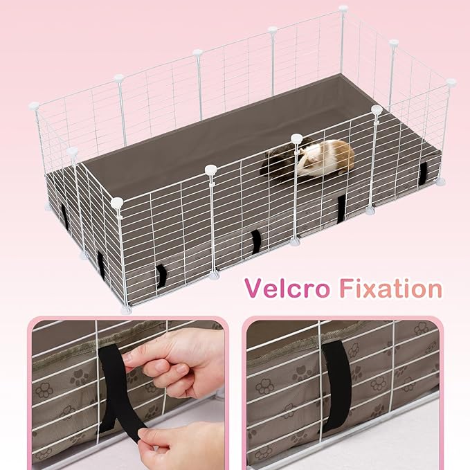 Waterproof Guinea Pig Cage Liner,Washable Tarp Bottom Base,Cage Liners for Small Animals,Hamster Chinchilla Hedgehog Ferret Rabbit. (Tan Brown-Paw, 12" X 24")