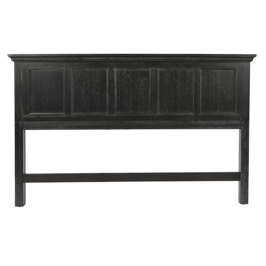 Office Star Products OSP Home Furnishings Farmhouse Basics King Headboard Only, Rustic Black Finish