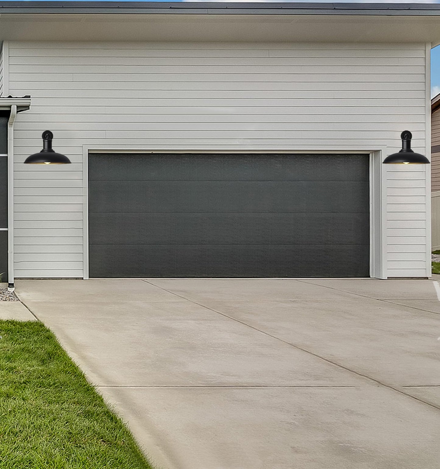 DENGNBJ 24" Oversized Gooseneck Barn Light 24 Inch, Waterproof and Rustproof Farmhouse Wall Mount Outdoor Light Fixture for Porch, Garage, Patios 2-Pack