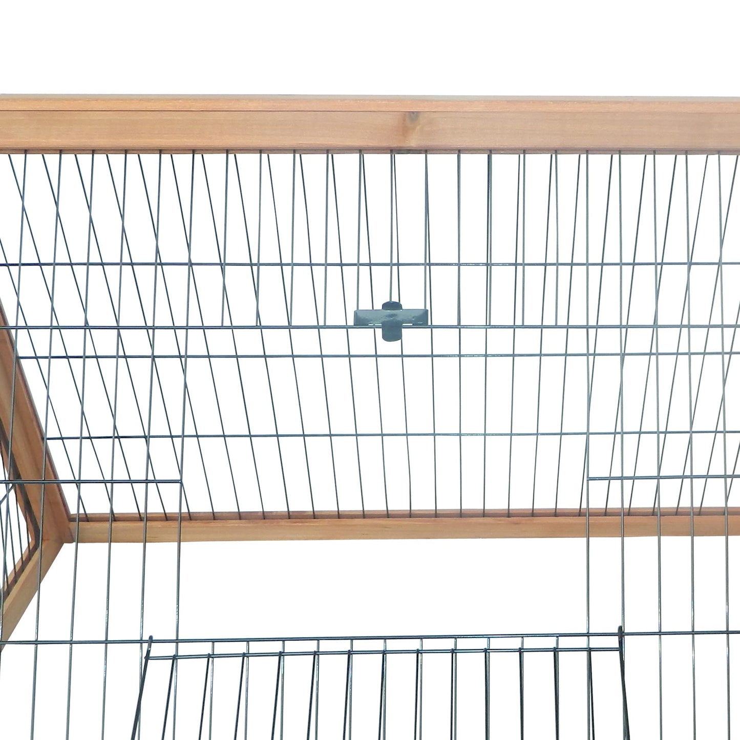 PawHut 46" x 24" Wooden A-Frame Outdoor Rabbit Hutch, Small Animal Cage, Bunny Hutch with Outside Run & Ventilating Wire, Yellow