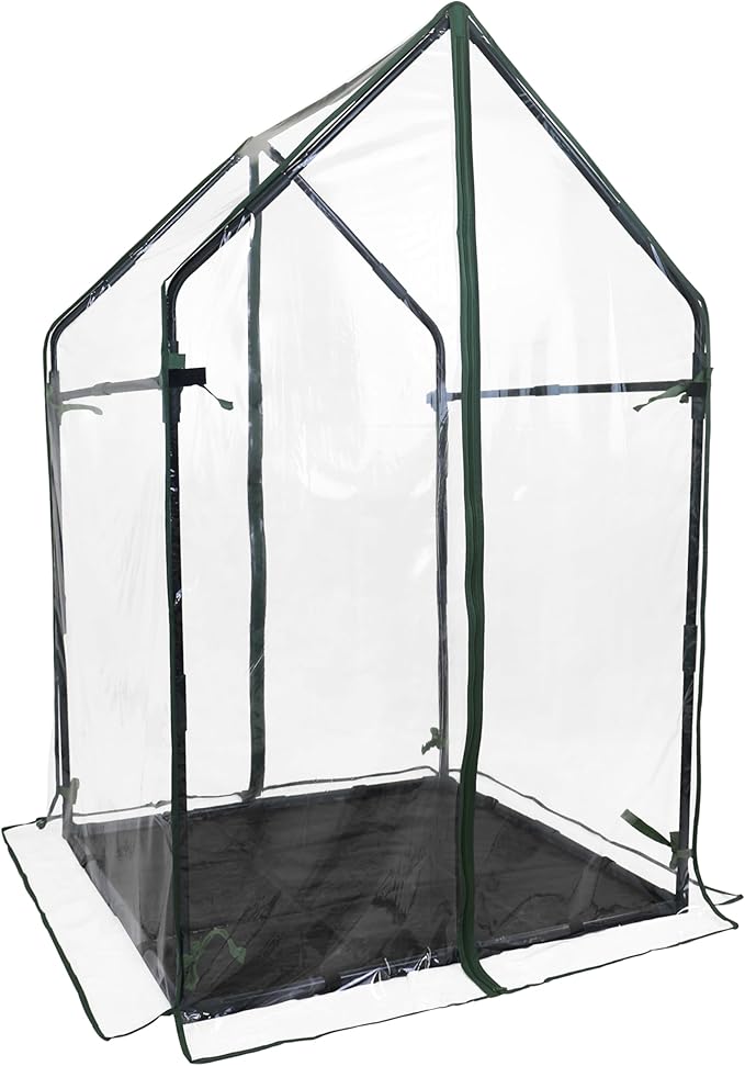 Gardzen Mini Greenhouse with Waterproof Bottom, Portable Green House with Strong Metal Frame, Small Green House for Outside and Inside Use,36.2"(L) x36.2(W) x59.5(H)